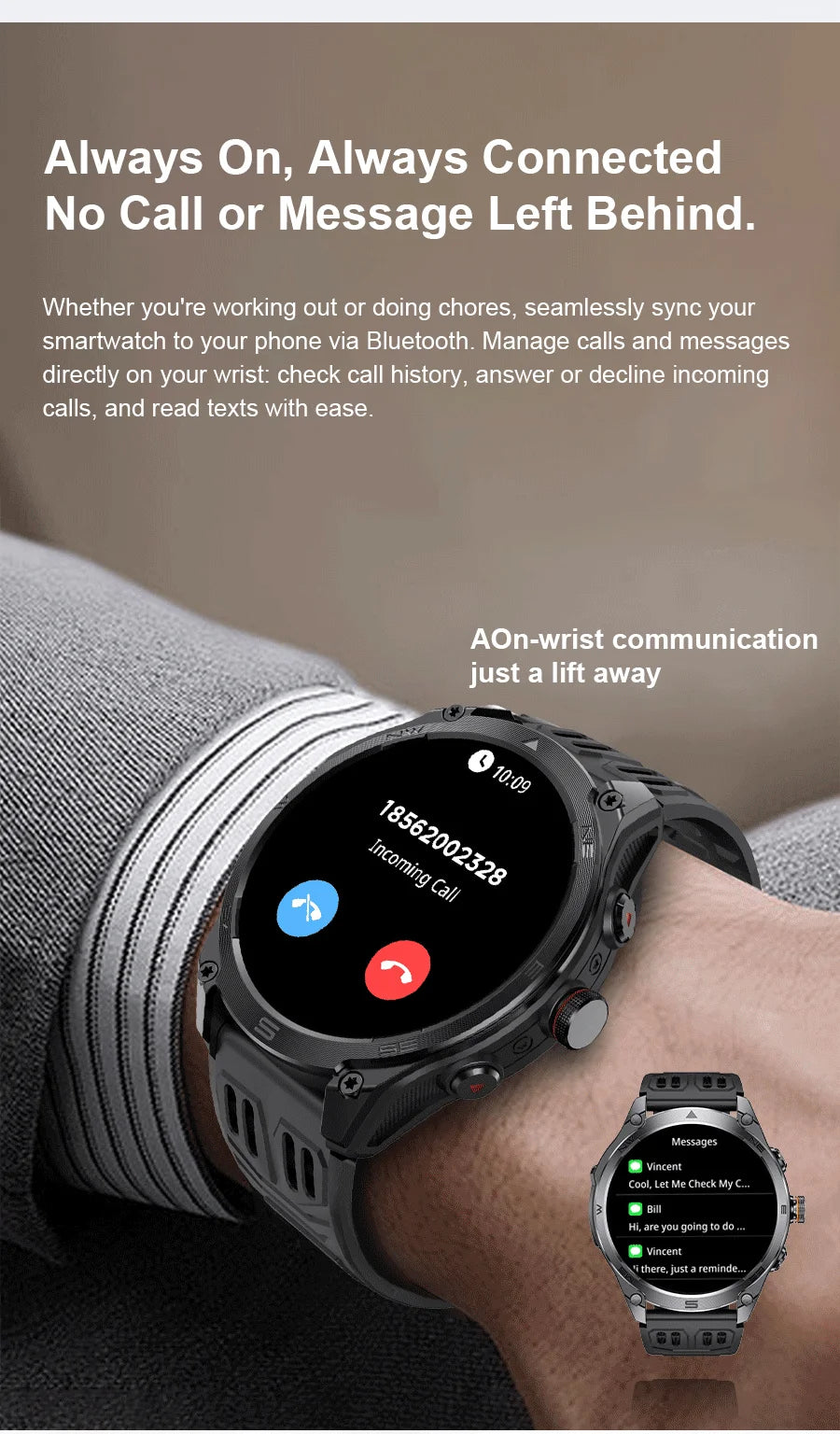2025 New Military Smart Watch 1000Mah Battery GPS Compass 10ATM Waterproof Tactics Sport Flashlight BT call Smart Watch For Men