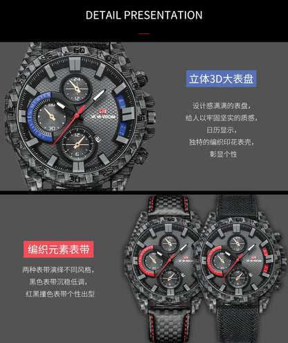 2023 New Famous Brand Luxury Business Sports Fashion Creative Leather Quartz Calendar 3ATM Waterproof Pilot Series Mens Watches