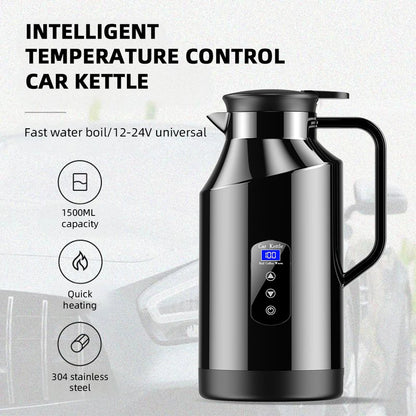 Car Mounted Kettle 12v24v Electric Kettle For Trucks 1500ML Large Capacity Insulated Car Boiling Water Coffee Instant Noodles