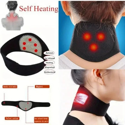 Self-Heating Magnetic Neck Medium Soft Portable Cervical Pillow with Spontaneous Heat Therapy for Tingling, Pain